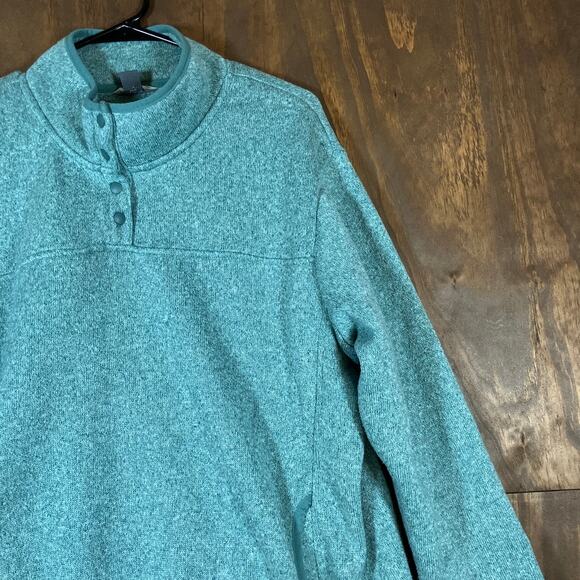 Eddie Bauer Womens Sweatshirt Green Radiator Fleece Snap Mock Neck 2XL - Picture 5 of 12